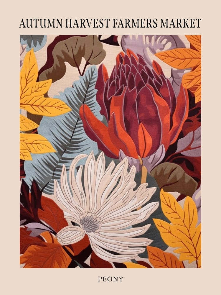 Fall Botanicals Peony 2 Poster