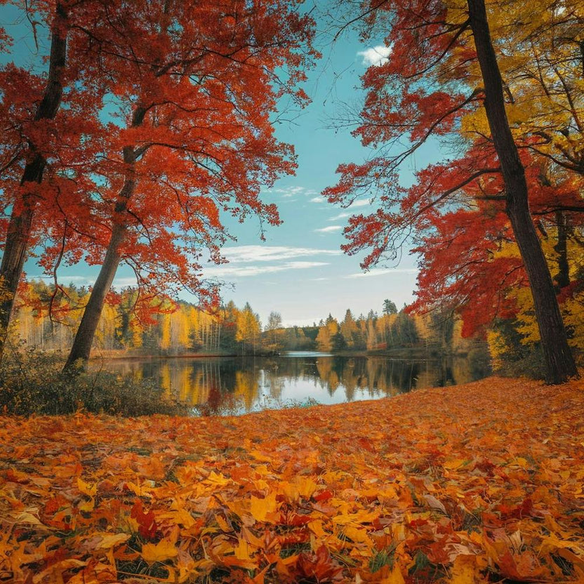 Autumn Leaves On The Lake 1