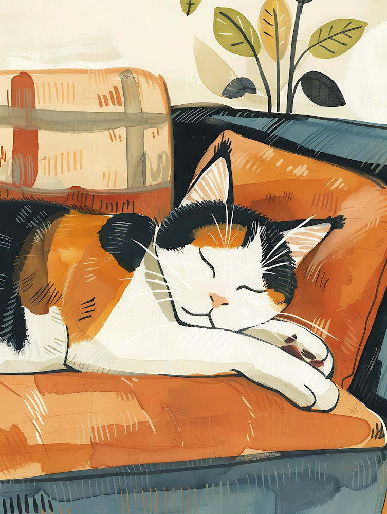 Cat Sleeping On The Couch 5