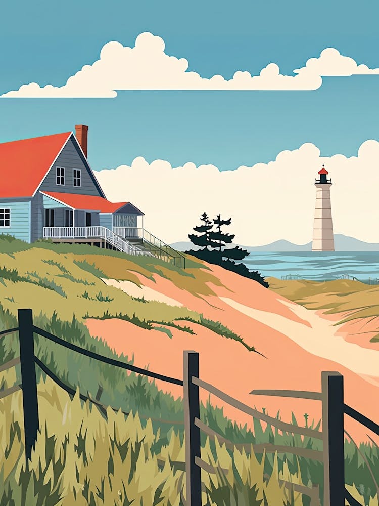 Outer Banks North Carolina, Usa, Graphic Illustration 1