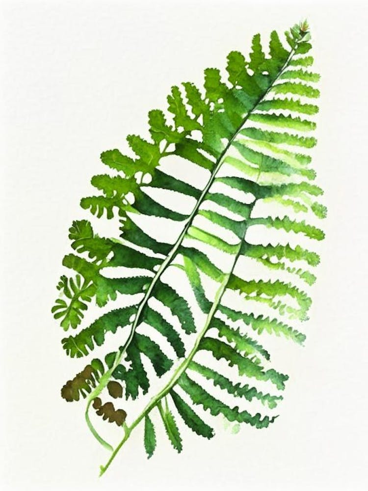 Southern Maidenhair Fern Watercolour