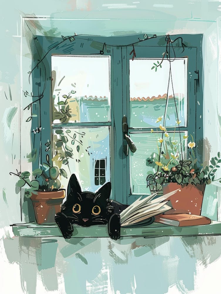 Chat Sur le Bord de la Fenêtre 5