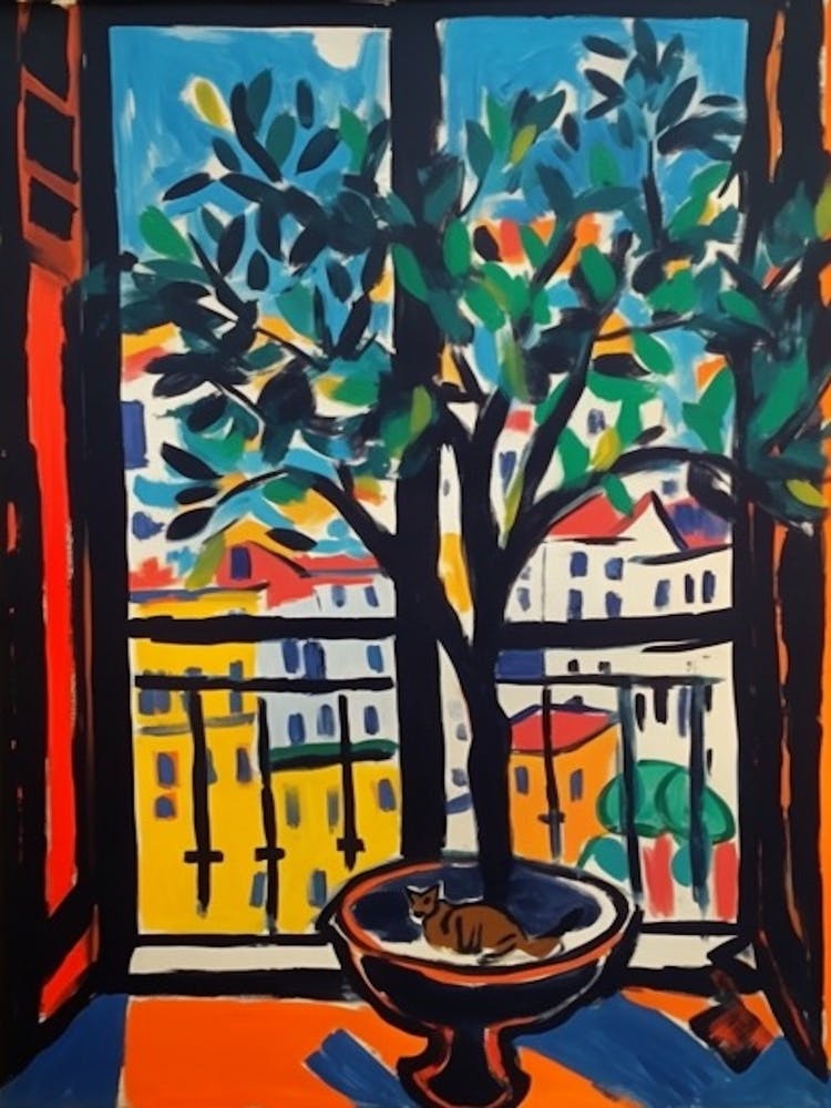 Window View Of Berlin In The Style Of Fauvist 2