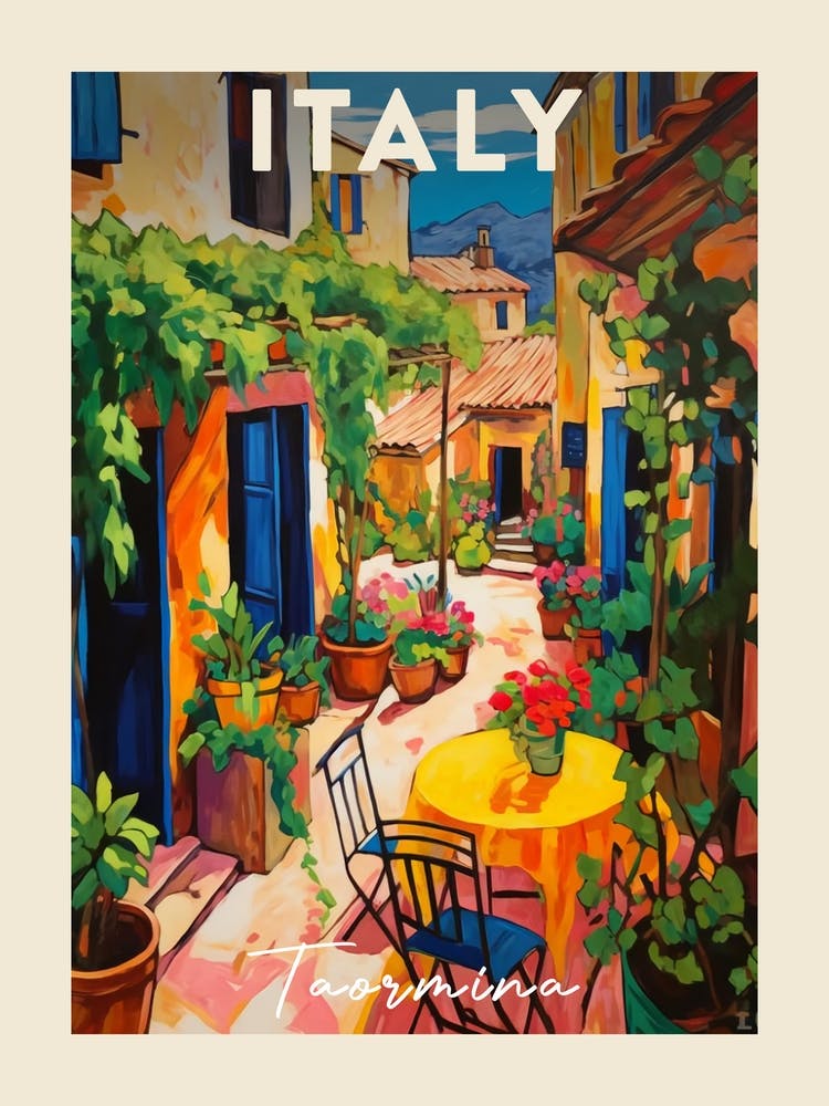 Taormina Italy 1 Fauvist Painting Travel Poster