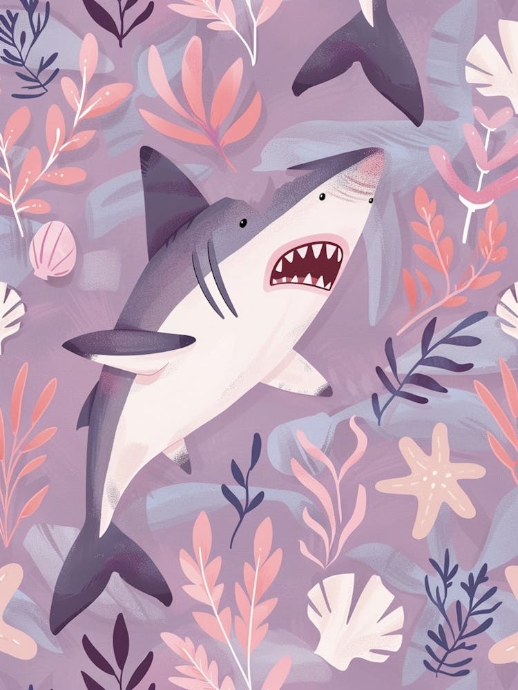 Purple Largetooth Cookiecutter Shark Illustration 4