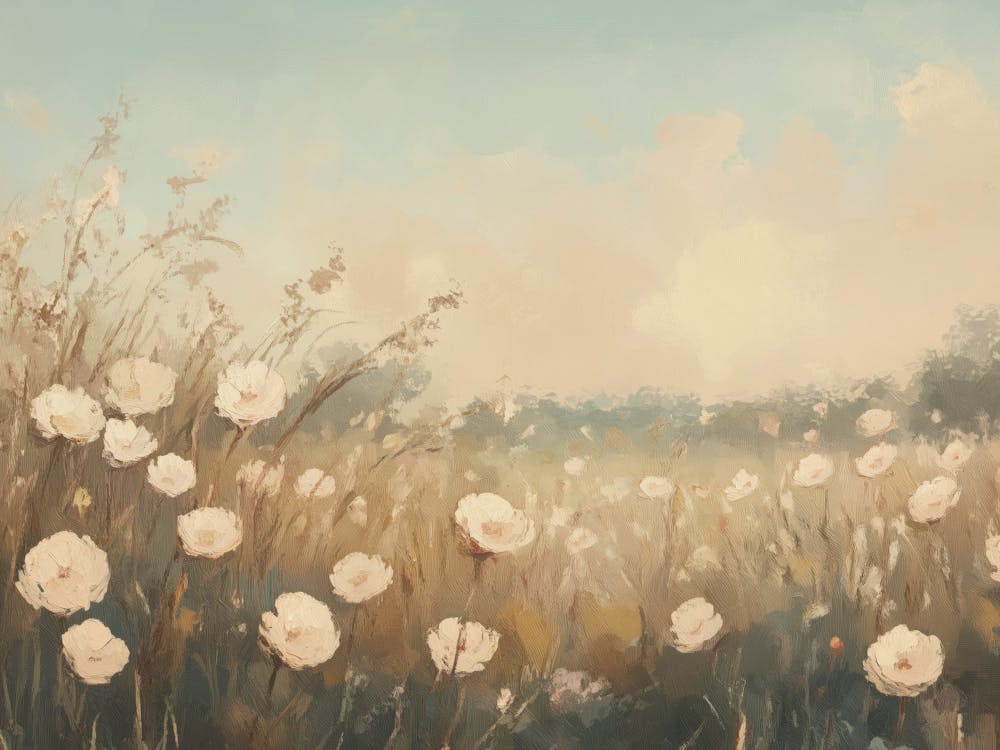 White Flowers In A Field