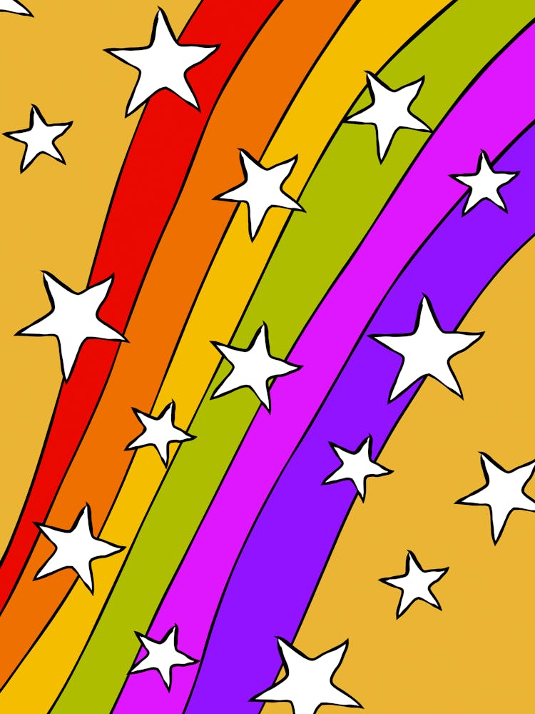 Rainbow With Stars