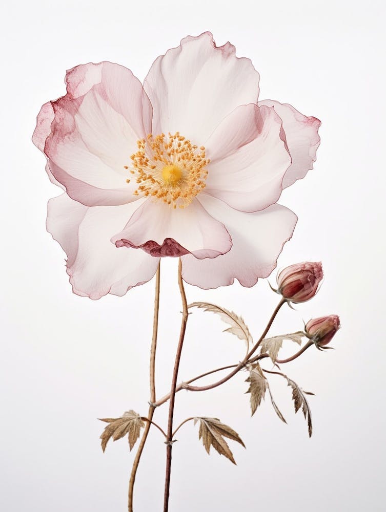 Pressed Wildflower Botanical Art Wild Rose 1
