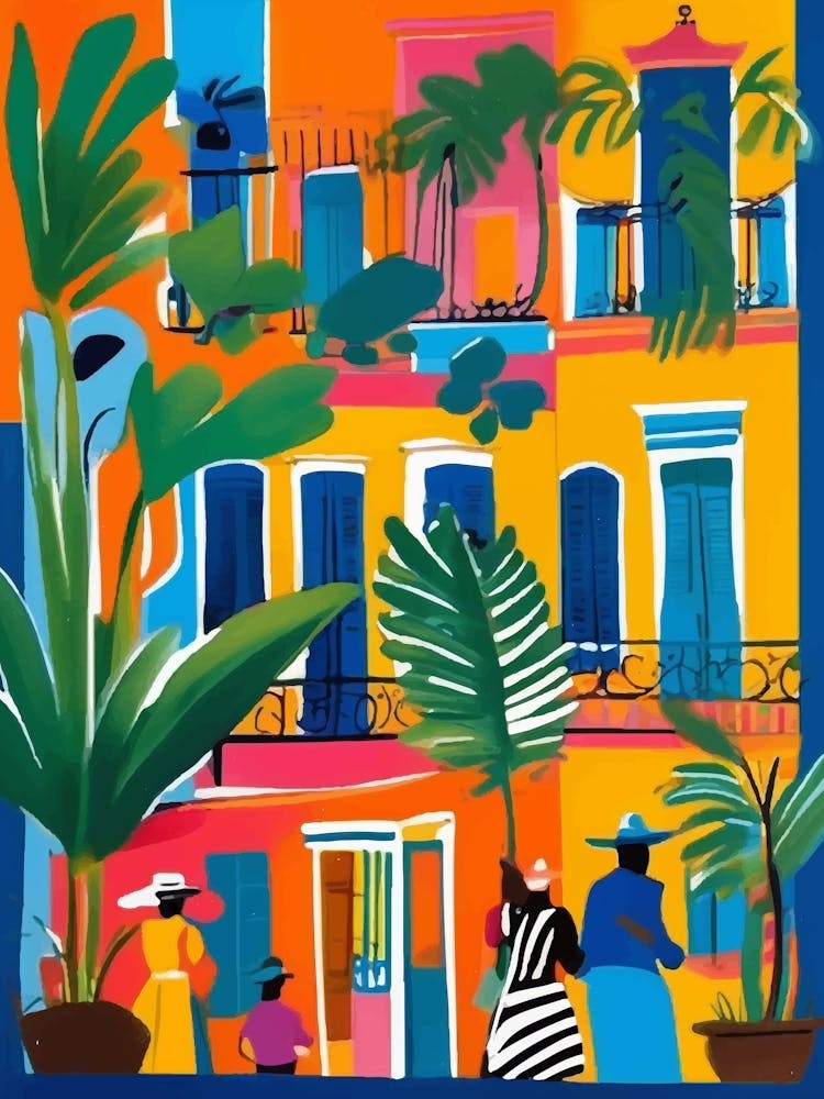 Femmes Cubaines dans une rue colorée