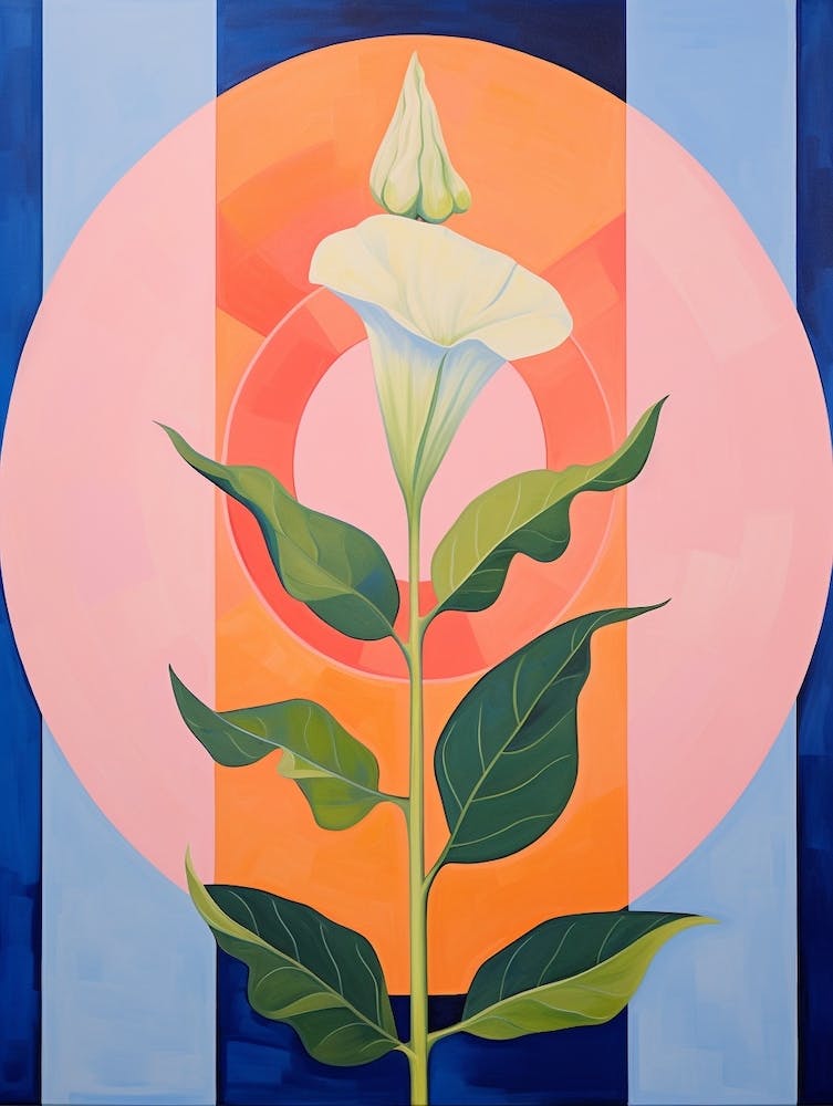 Snapdragon Flower 4 Hilma Af Klint Inspired Pastel Flower Painting