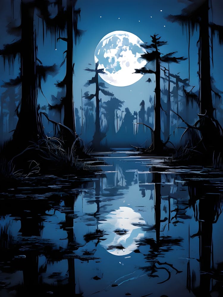 Full Moon In The Swamp
