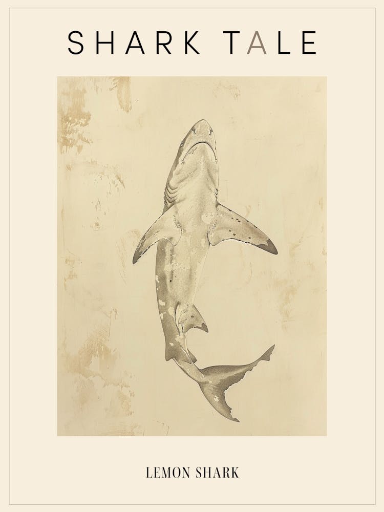 Lemon Shark Vintage Illustration 3 Poster