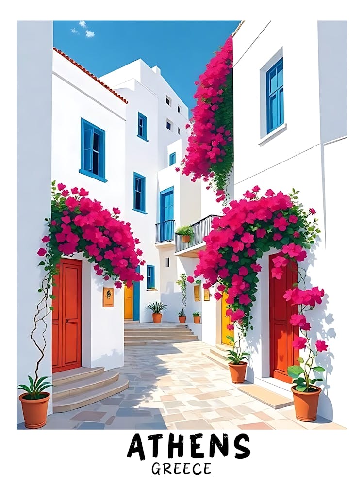 Athens Greece Vintage Travel Poster 12