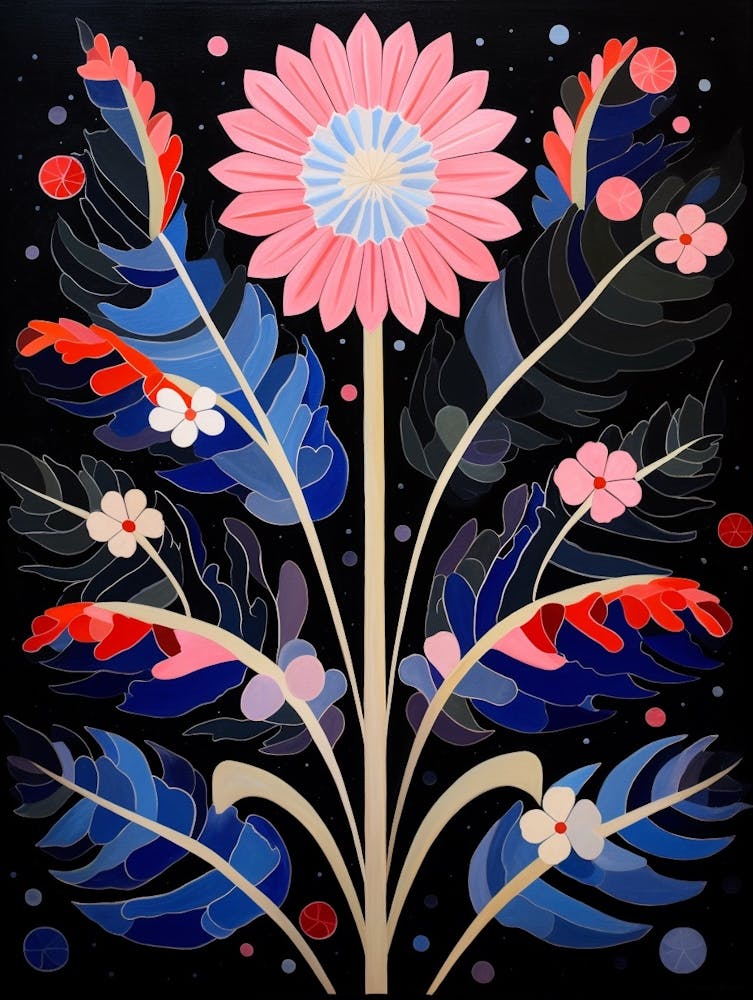 Cineraria 1 Illustration de Fleur Inspirée par Hilma Af Klint