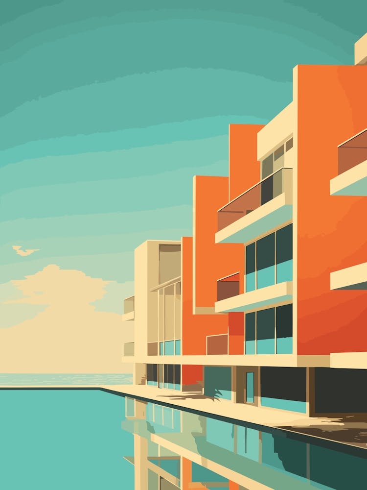 Huntington Beach California Abstract Orange Hues 2
