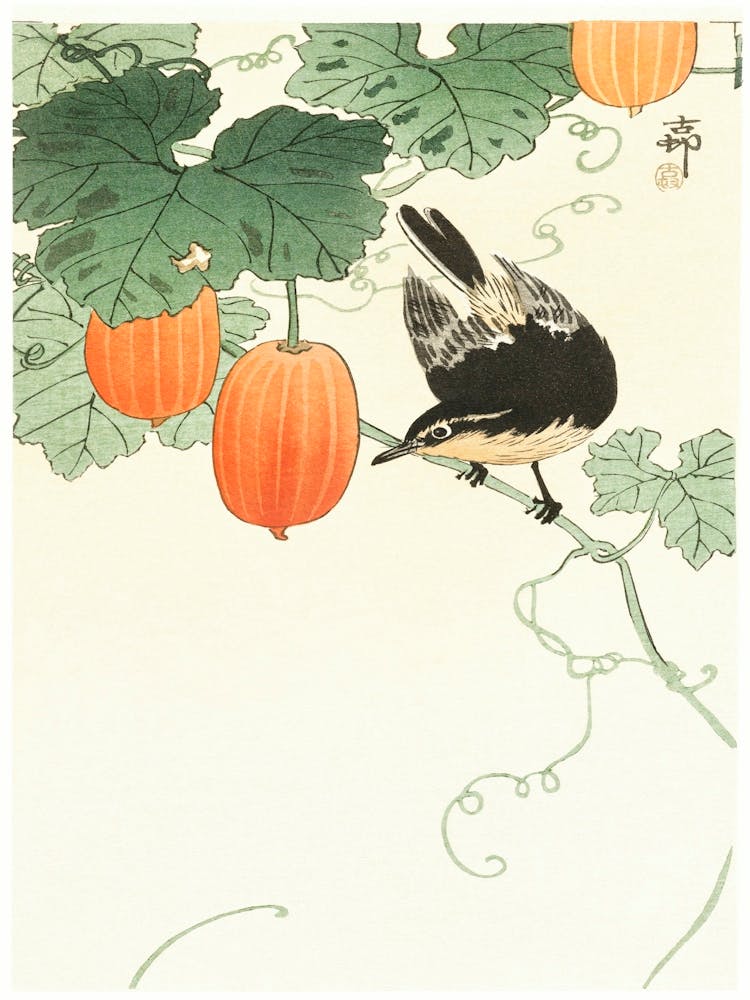 Bird And Khaki, Ohara Koson (1900 1930), Ohara Koson
