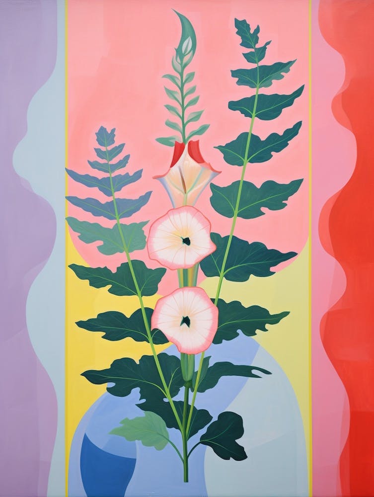 Snapdragon Flower 1 Hilma Af Klint Inspired Pastel Flower Painting