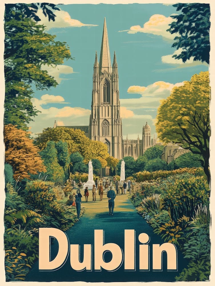 Aihrgdesign A Retro Travel Poster For Dublin 6