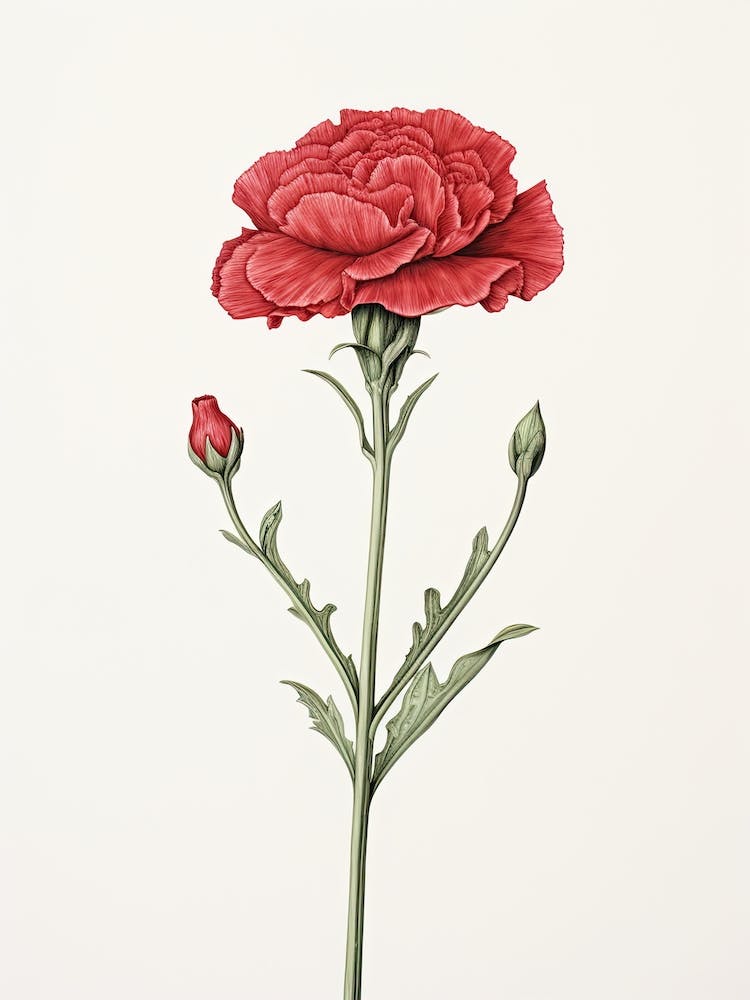 Carnations Flower Vintage Botanical 1