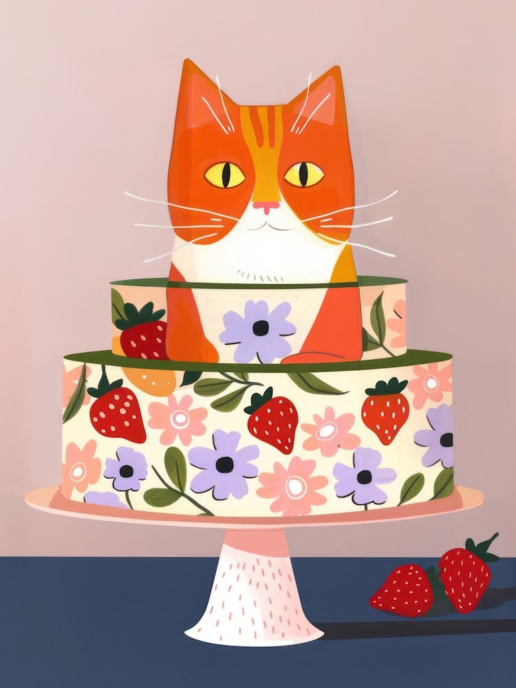 Katze und ein Trifle-Kuchen 6