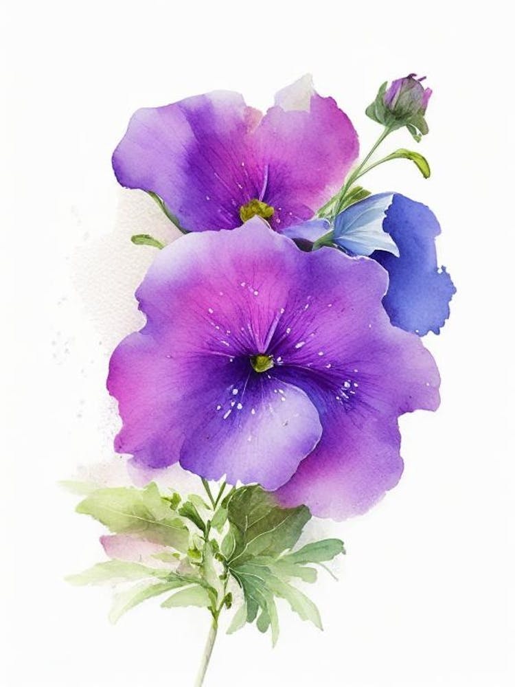 Wild Petunia Wildflower Watercolour