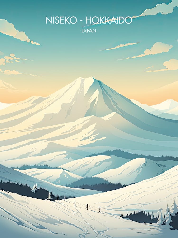 Poster Of Niseko   Hokkaido, Japan, Ski Resort Illustration 1