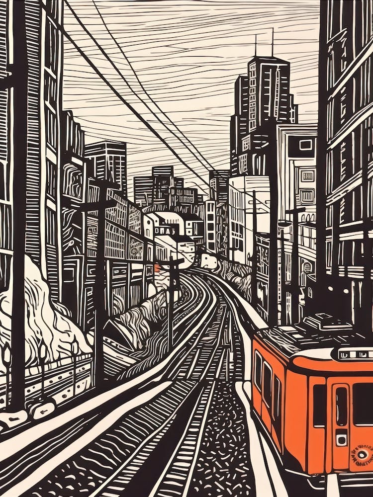 Berlin Linocut Illustration Style 2