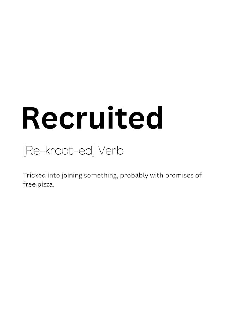 Recruited Définition 1