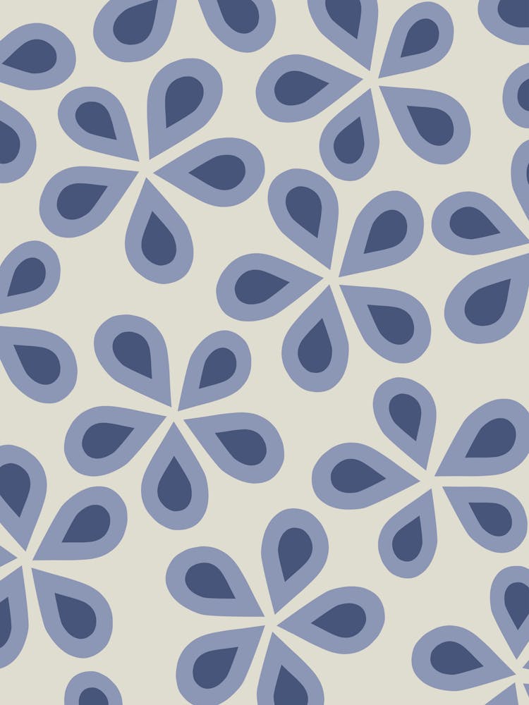 Daisy Florets | 02 - Blue And Sage Green Floral