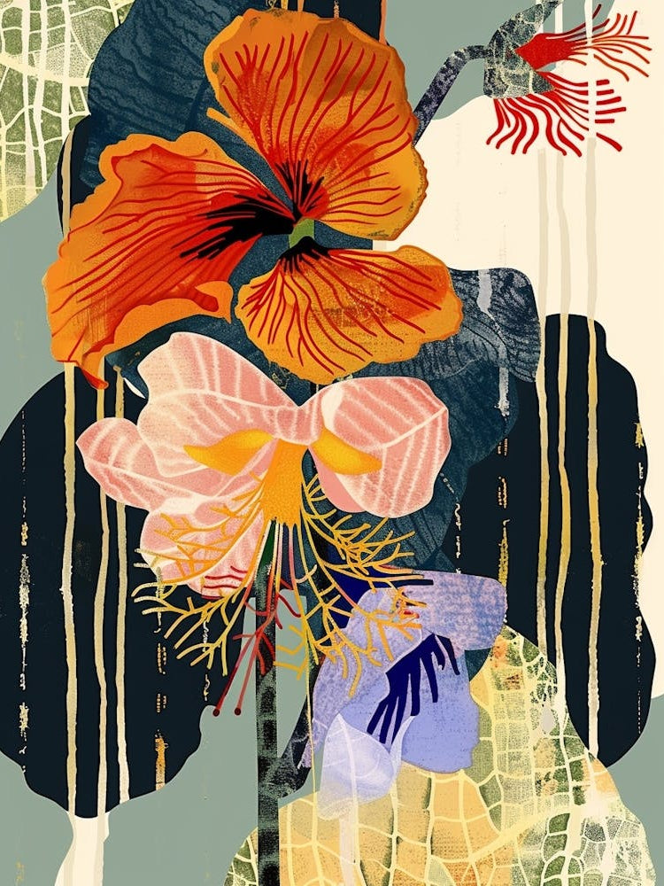 Colourful Flower Illustration Nasturtium 4