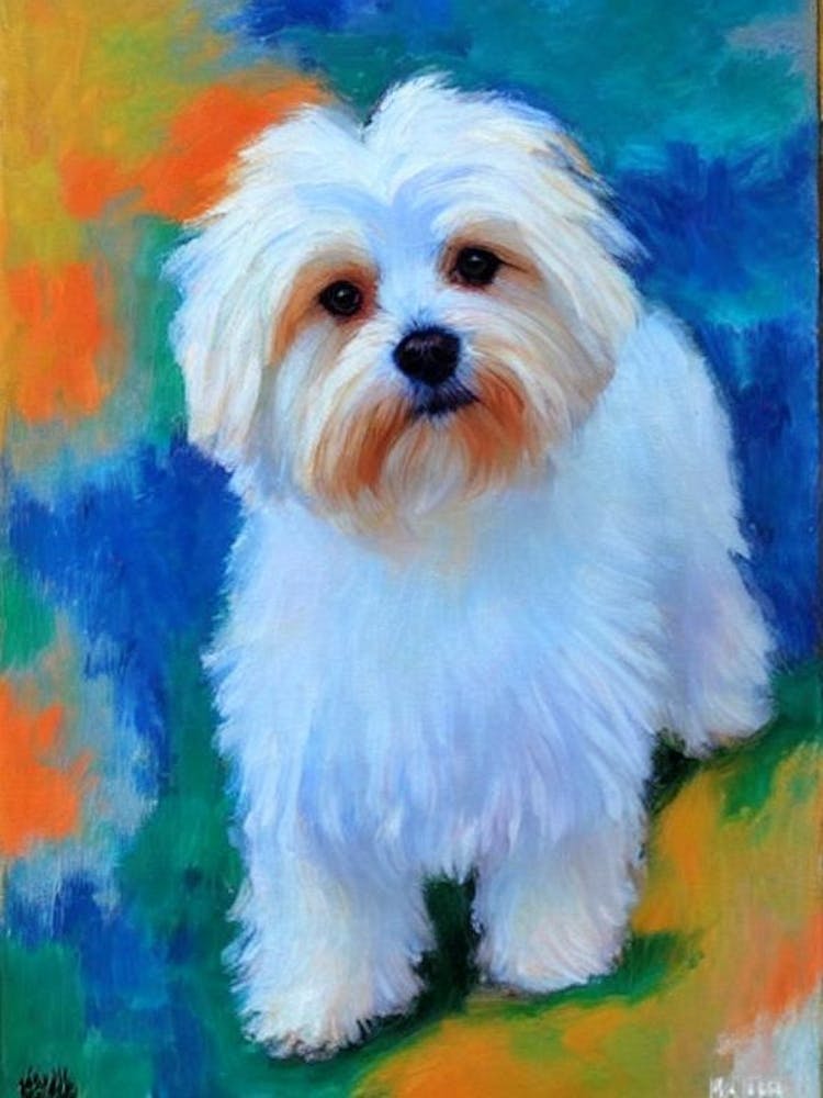 Coton De Tulear 2 Fauvist Style Dog