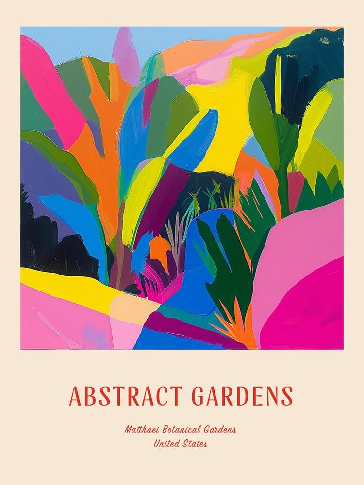 Colourful Gardens Matthaei Botanical Gardens Usa 4 Red Poster