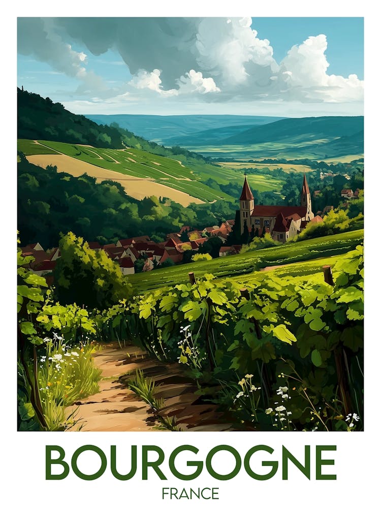 Affiche de voyage Bourgogne