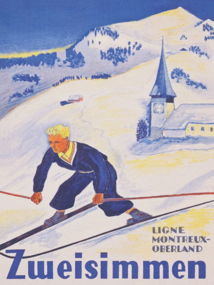 Zweis Switzerland Vintage Ski Poster