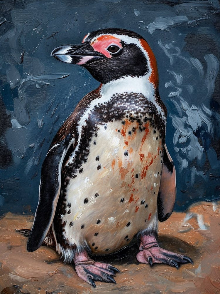 African Penguin Cuverville Island Oil Painting 4