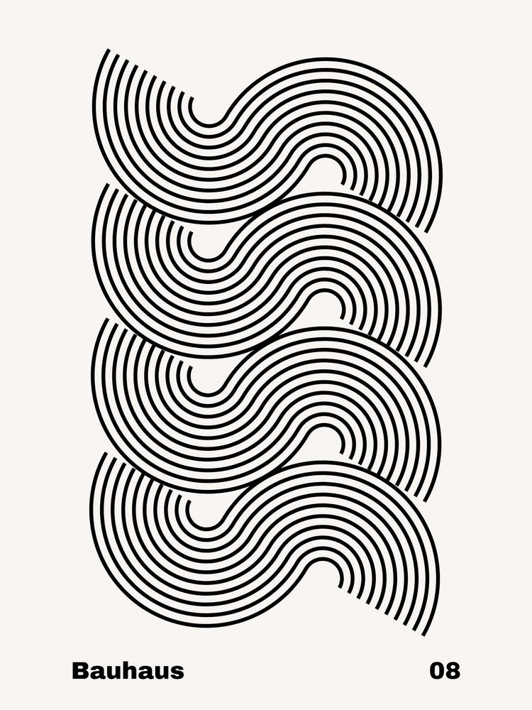 Geometric Bauhaus Poster B&W 8