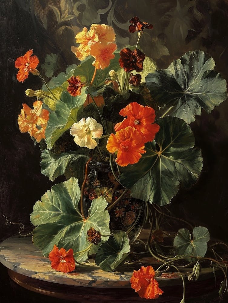 Baroque Floral Still Life Nasturtium 2