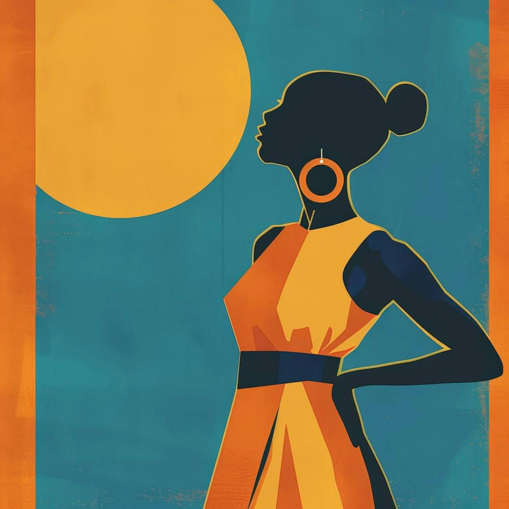 African Woman In Blue Dress