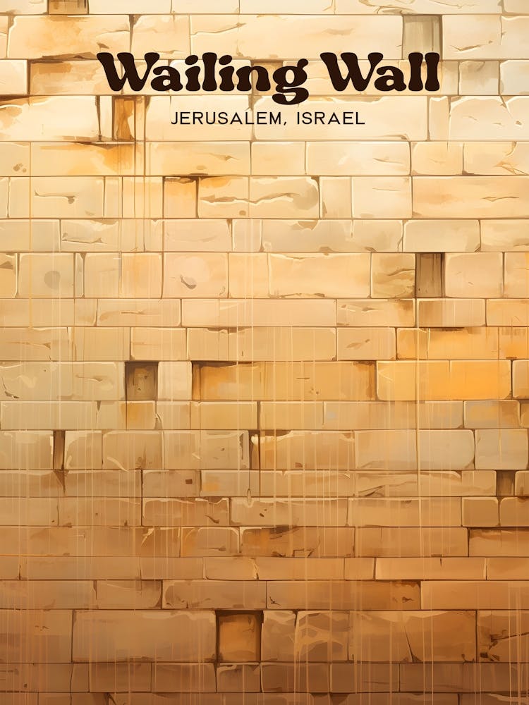 Wailing Wall Jerusalem Israel Pilgram Travel Art