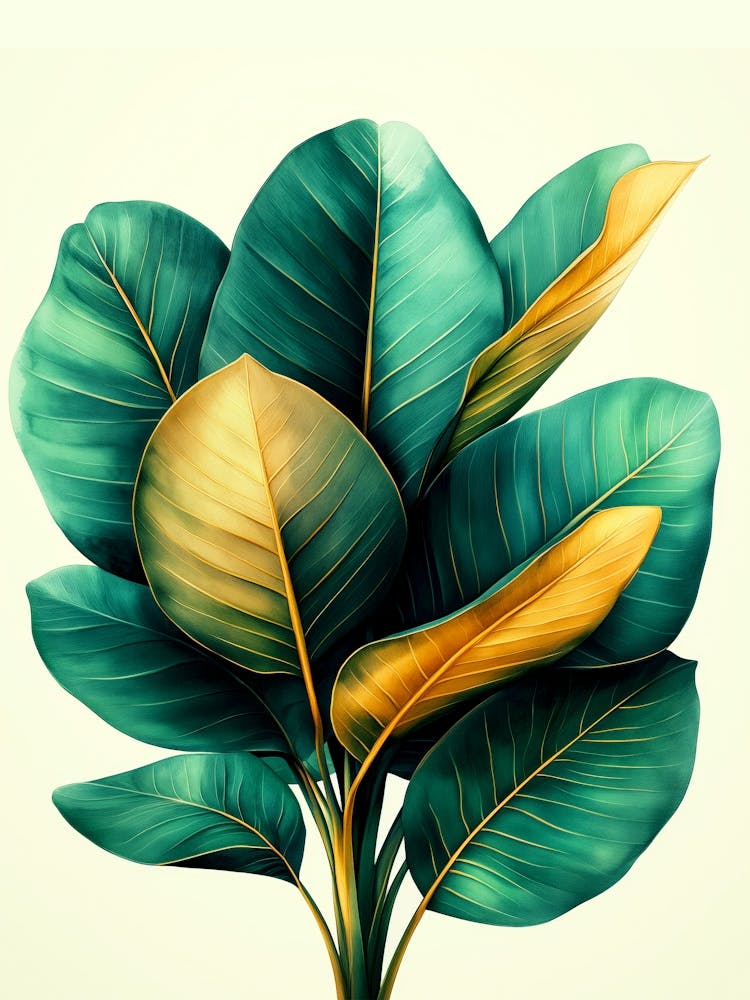 Green Leaves On A White Background