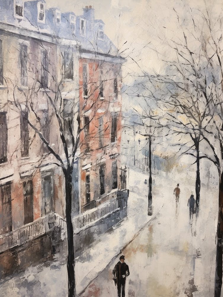 Vintage Winter Painting Liverpool United Kingdom