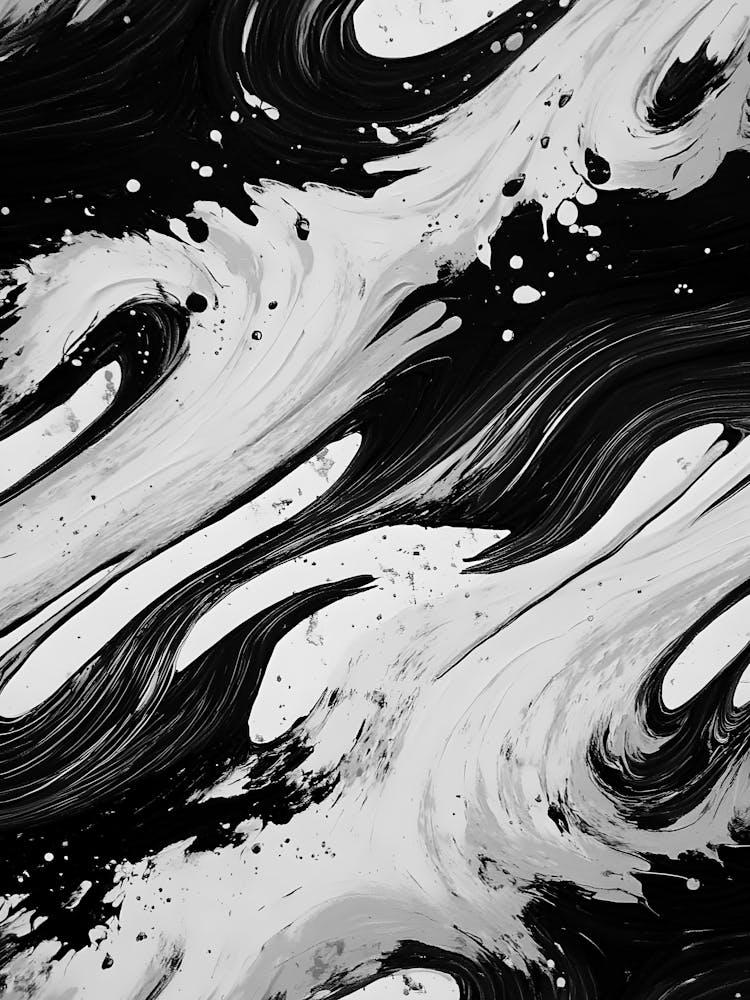 Black And White Abstract Painting 29
