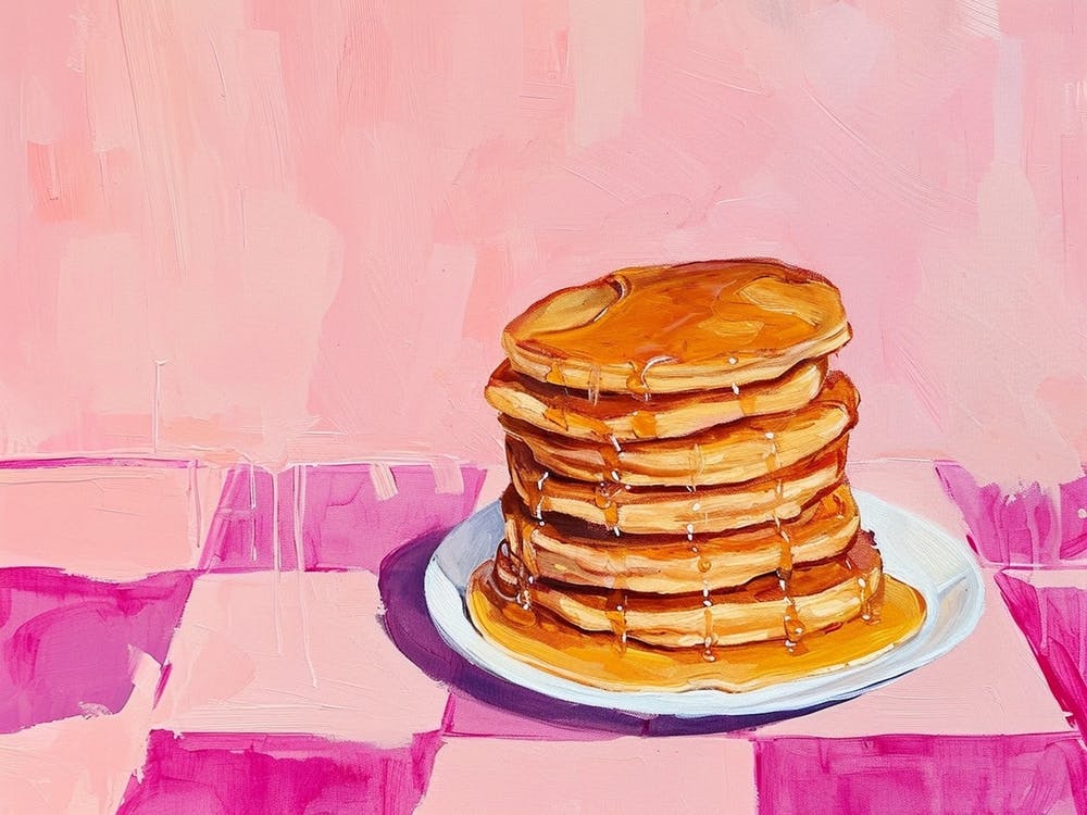 Pancake Stack Pink Checkerboard 4
