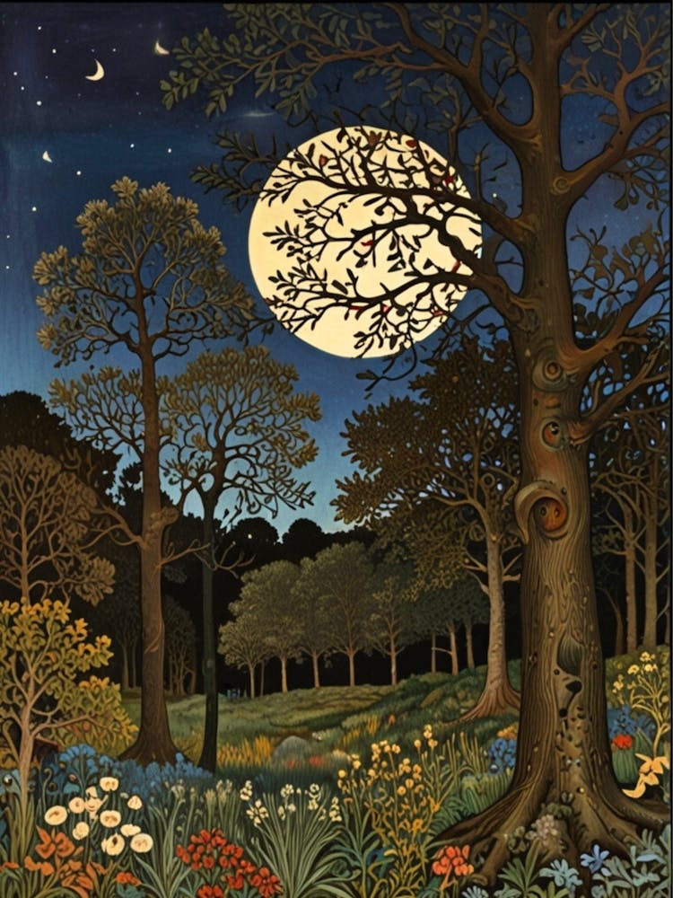 William Morris Moonlight In The Woods 141
