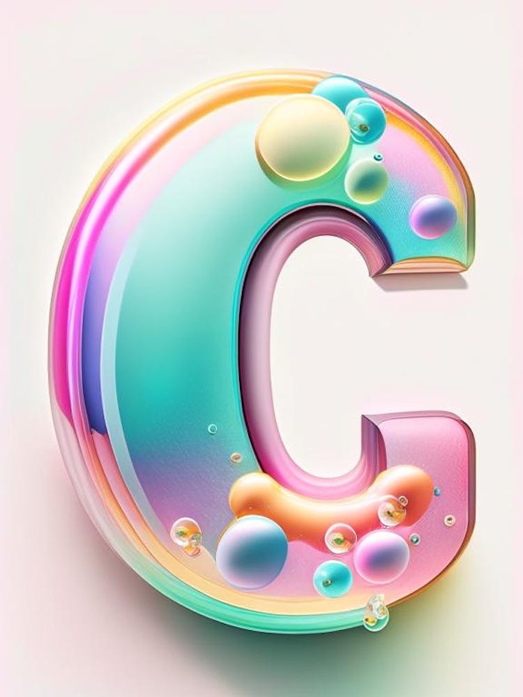 C, Alphabet Bubble Rainbow 1