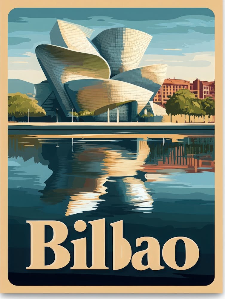 Aihrgdesign A Vintage Travel Poster Of Bilbao Featuring The I 088496b1 0628 447c 93b1 97c6e5258103 0