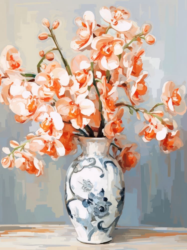Peacock Orchid Flower Still Life Painting 2 Dreamy