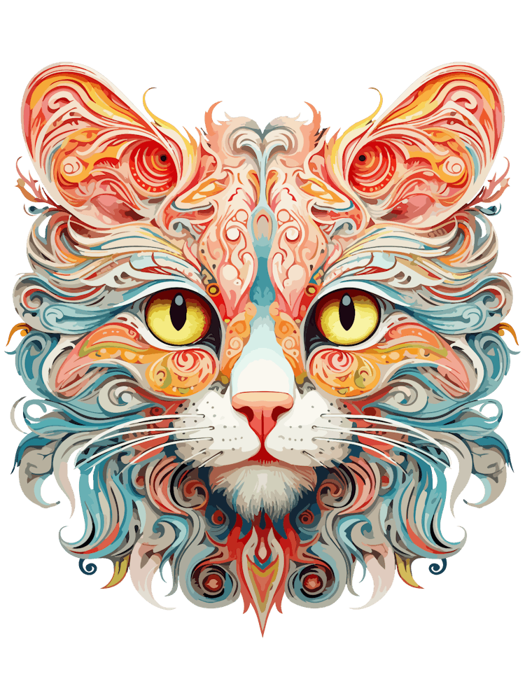 Psychedelic Cat pet day