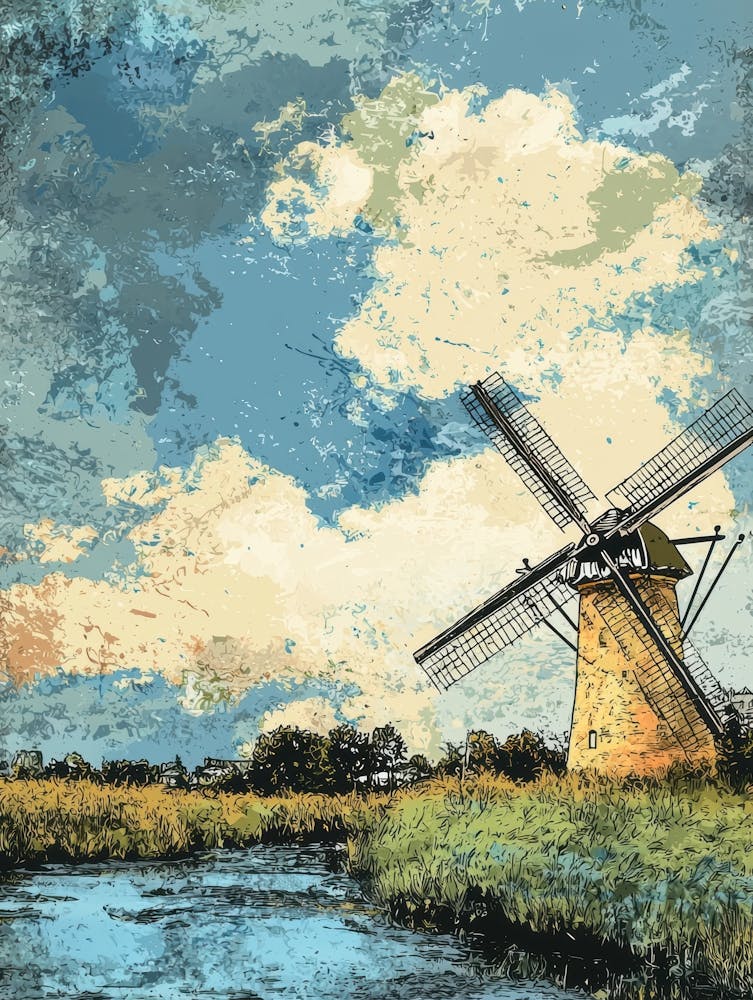 Windmill By The River
