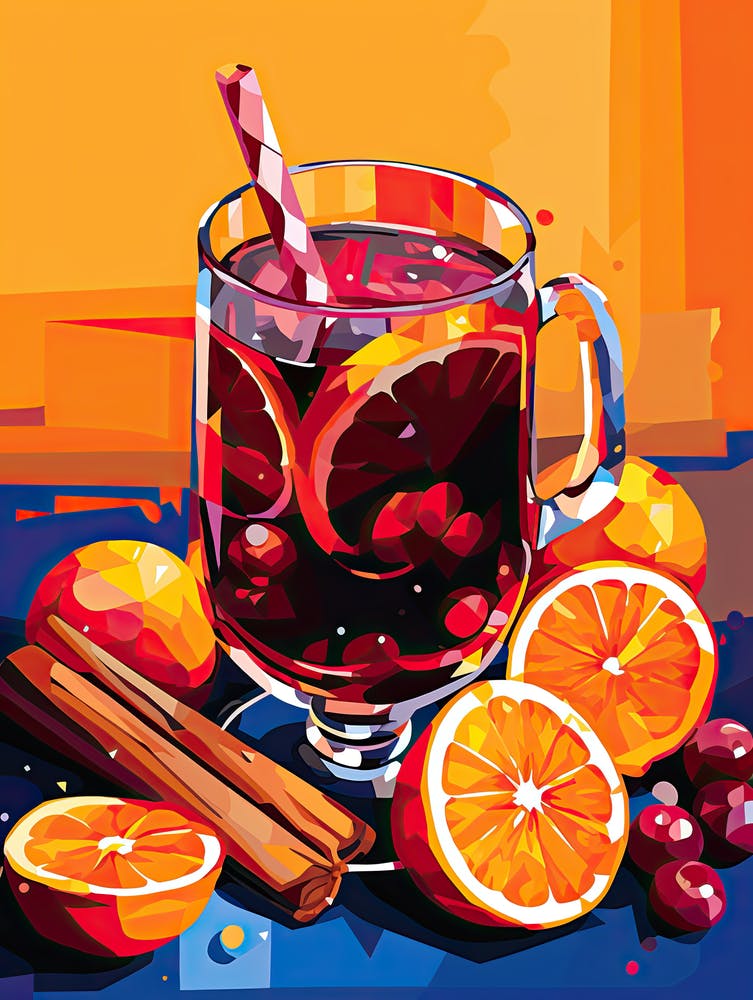 Mulled Wine, Gluhwein, Christmas art 4